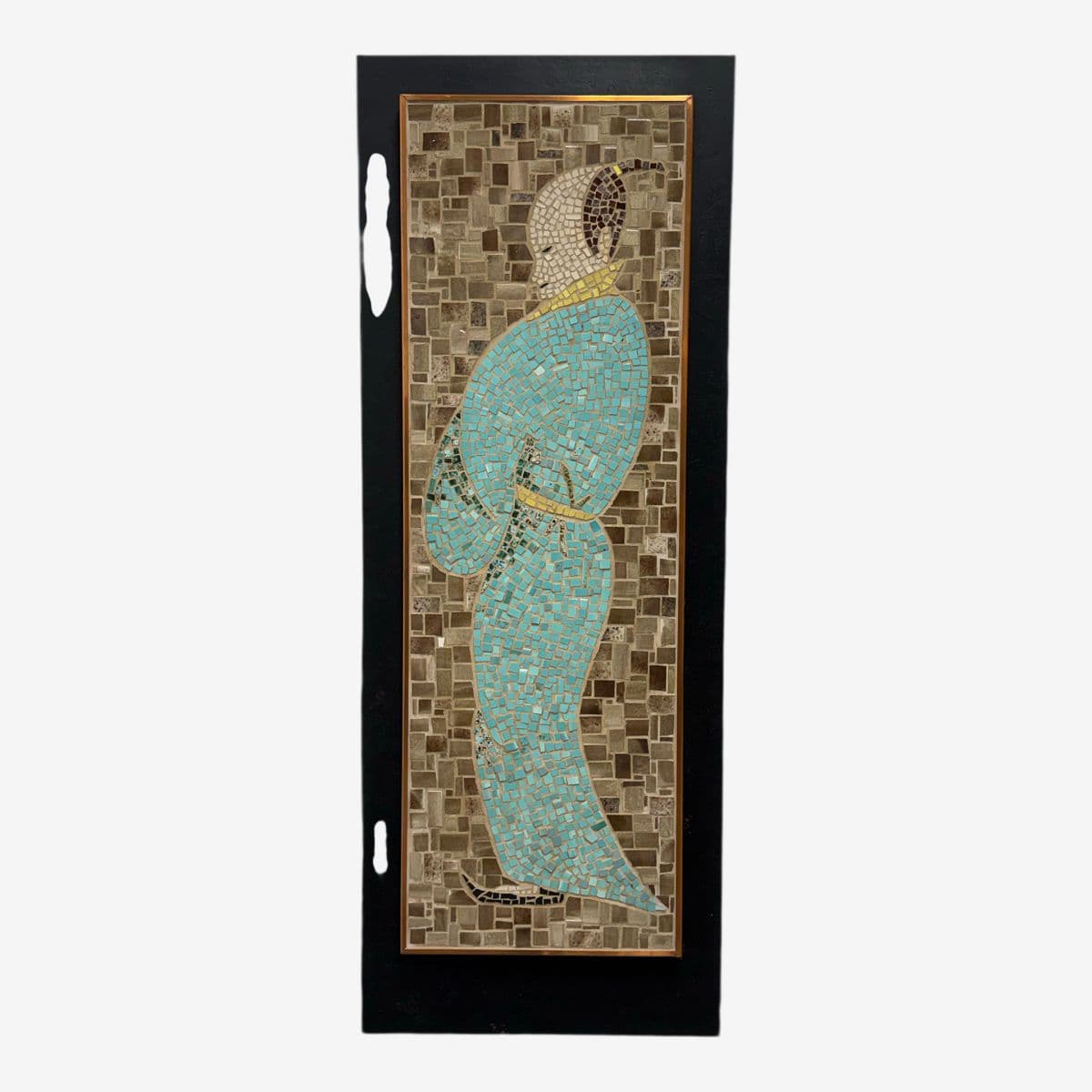 Vintage Mosaic Tile Art Piece, Framed - Image 1