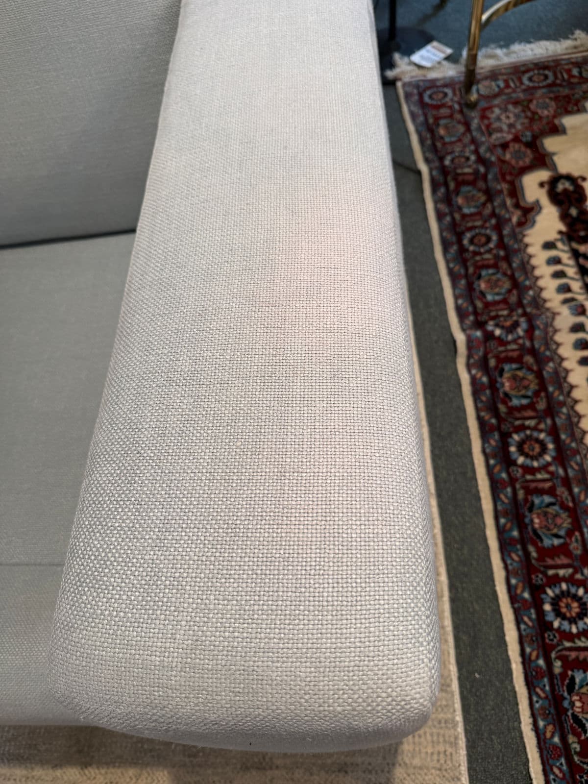 Contemporary Light Blue Linen Sofa - Thumbnail 5