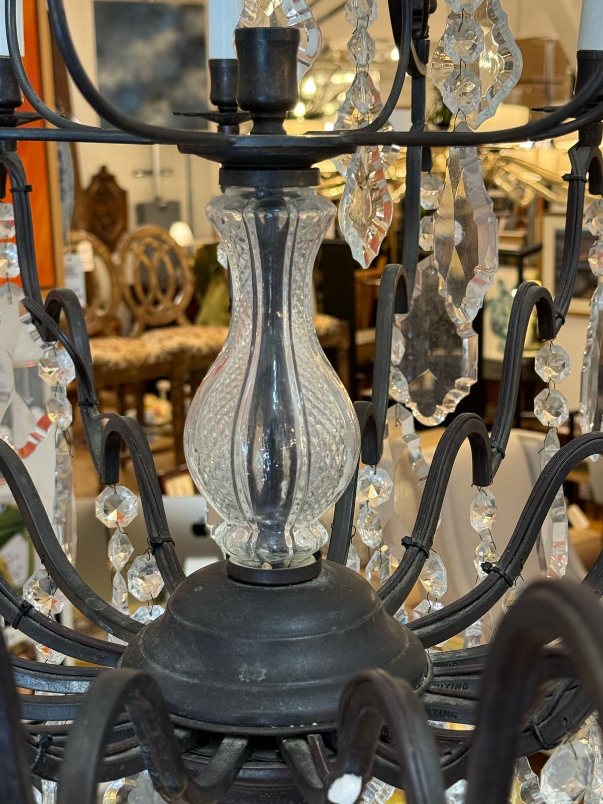 Badari Lighting Eighteen-Light Crystal Chandelier, Vintage - Thumbnail 12