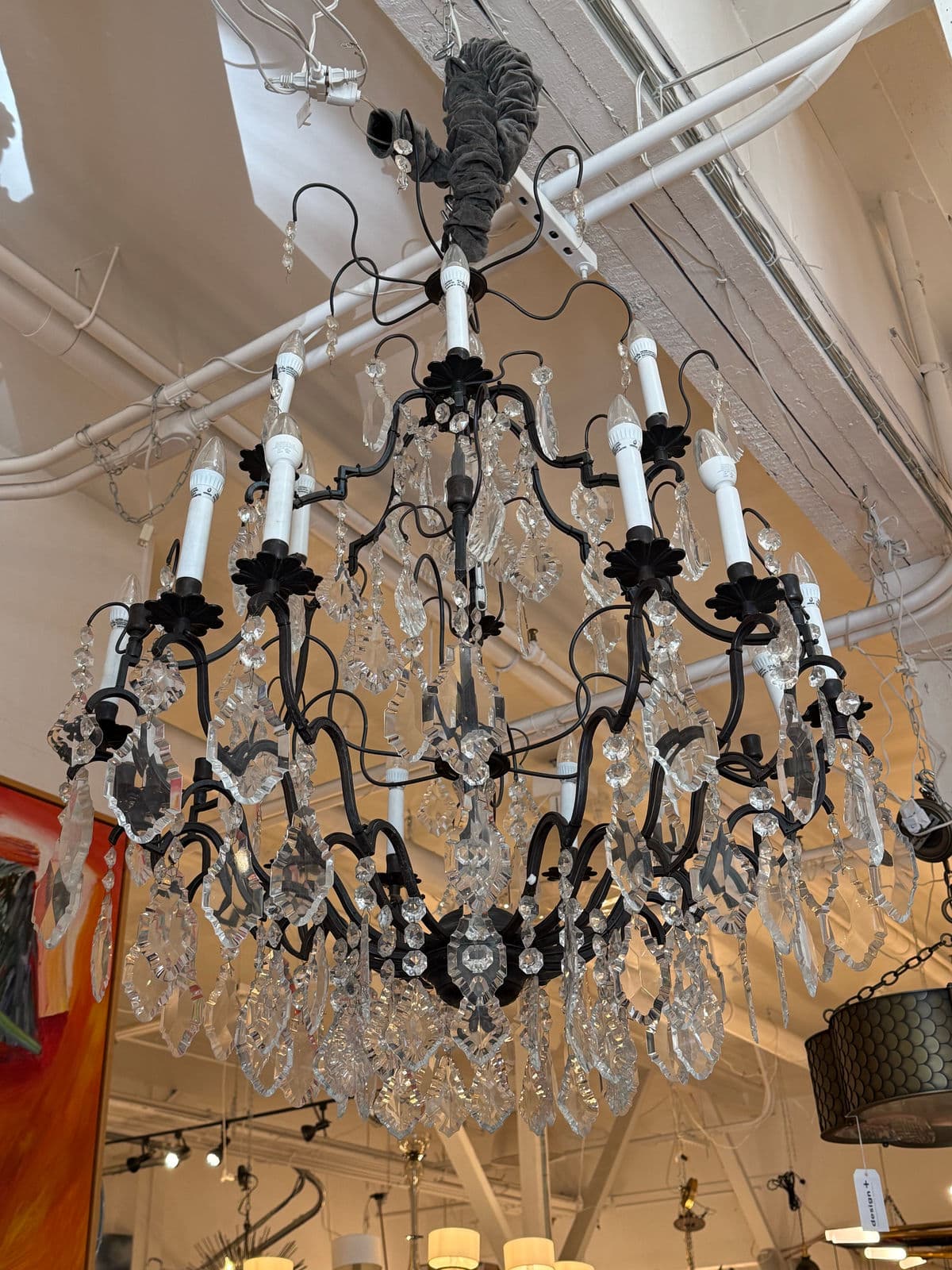 Badari Lighting Eighteen-Light Crystal Chandelier, Vintage - Thumbnail 4