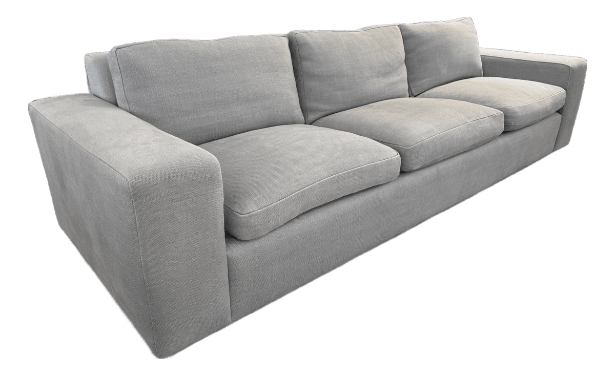 Contemporary Light Blue Linen Sofa - Thumbnail 2