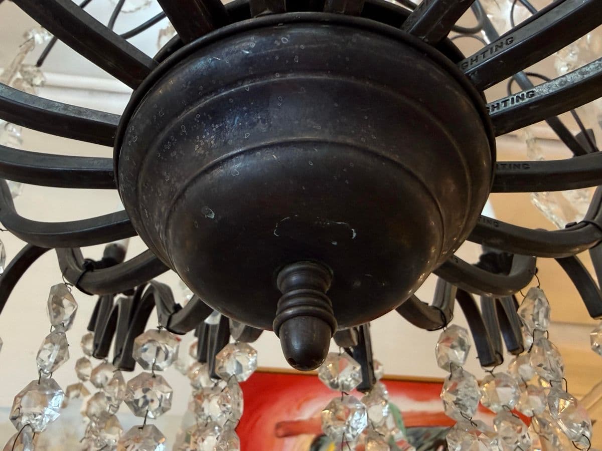 Badari Lighting Eighteen-Light Crystal Chandelier, Vintage - Thumbnail 13