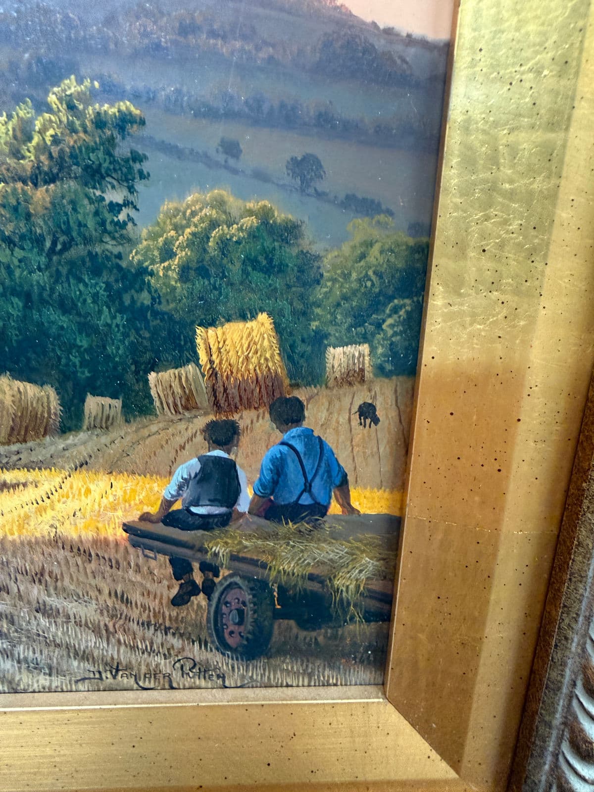 Daniel Van Der Putten "After the Harvest" Oil Painting, Signed - Thumbnail 11