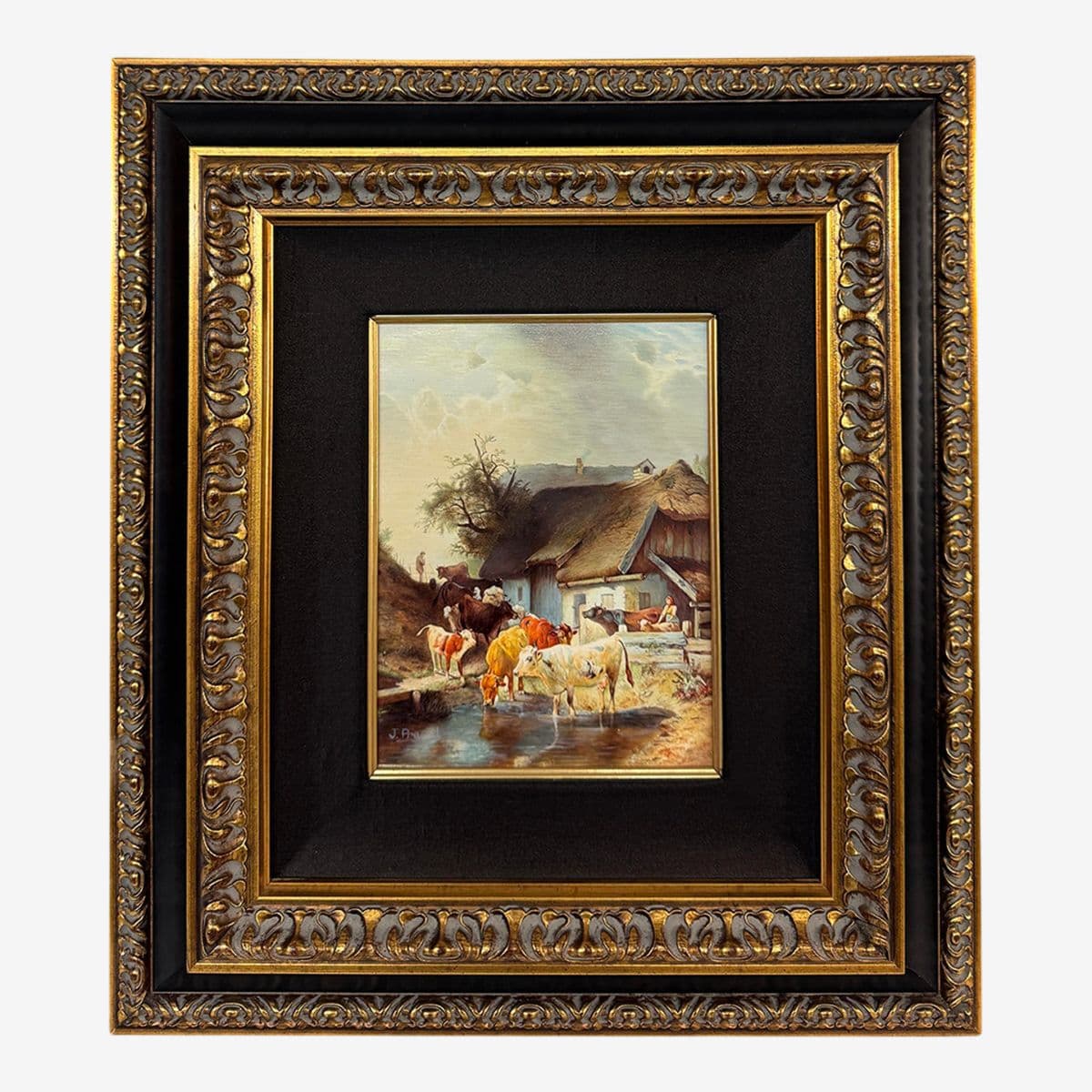 Jaggu Prasad Realist Master Oil on Board Original Painting, Signed - Image 1