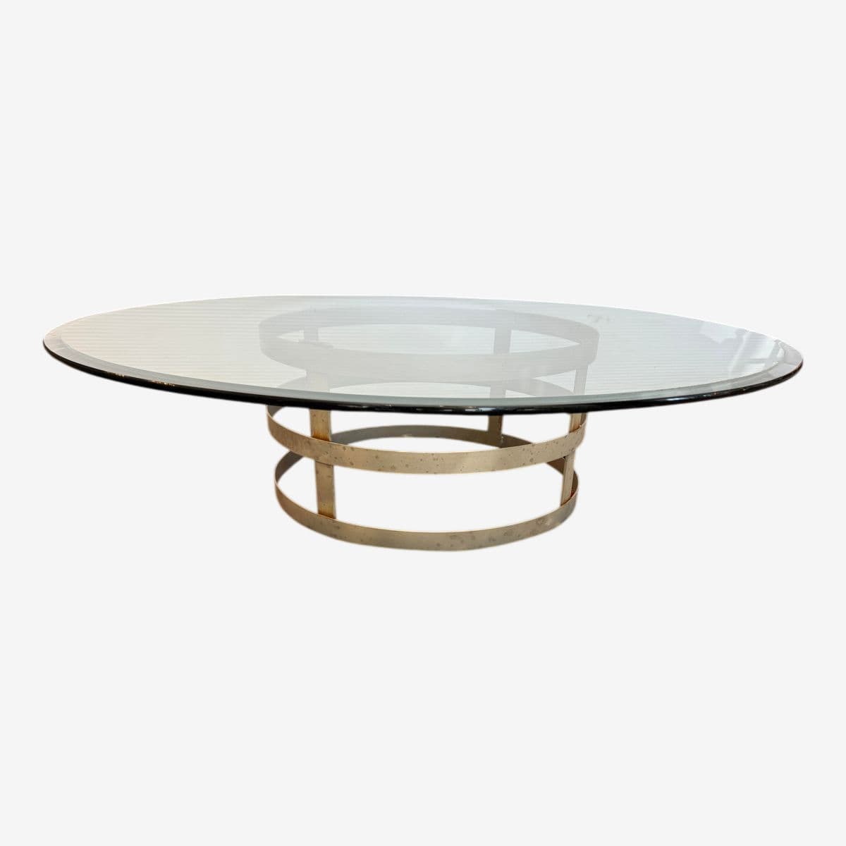 Steel Drum Pedestal Coffee Table - Image 1