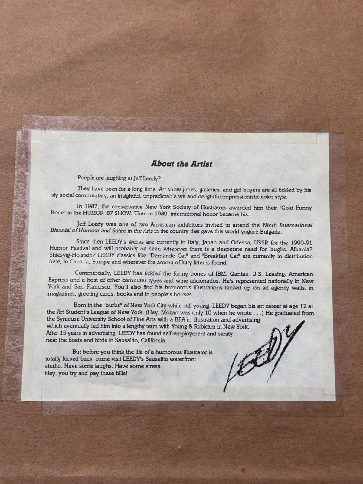 Jeff Leedy “I Tried Reality, It Just Didn’t Work for Me” Framed Print, Signed, Circa 1990s - Thumbnail 13