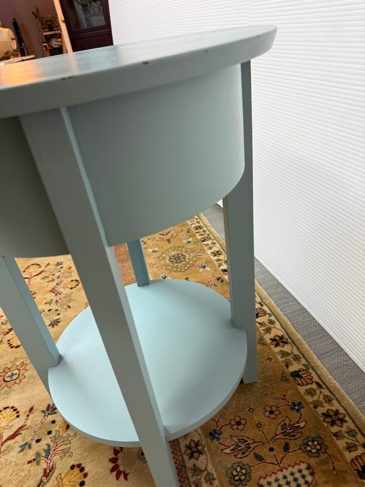 Transitional Aque Side Table With Drawer - Thumbnail 10