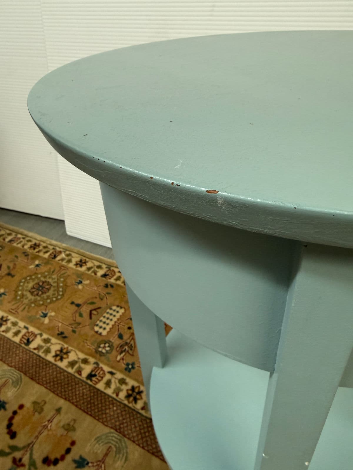 Transitional Aque Side Table With Drawer - Thumbnail 7