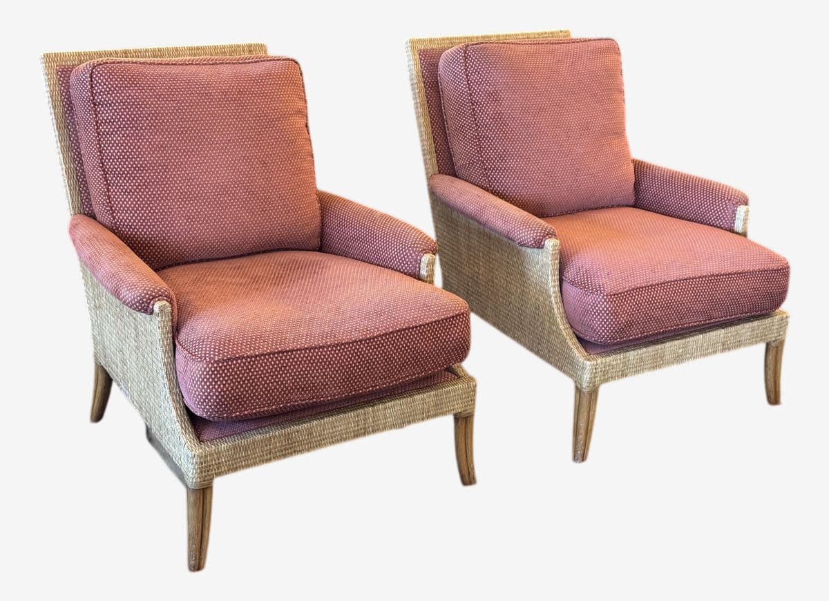 Orlando Diaz-Azcuy Collection for McGuire-Baker Furniture Lounge Chairs, Pair - Image 1