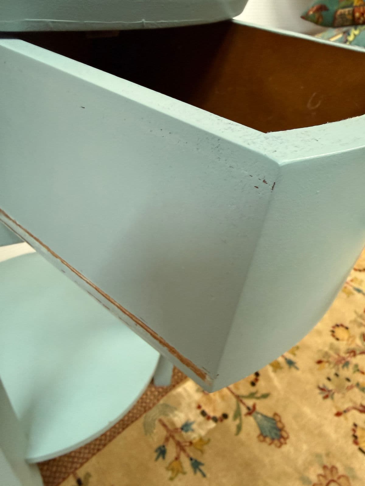 Transitional Aque Side Table With Drawer - Thumbnail 9