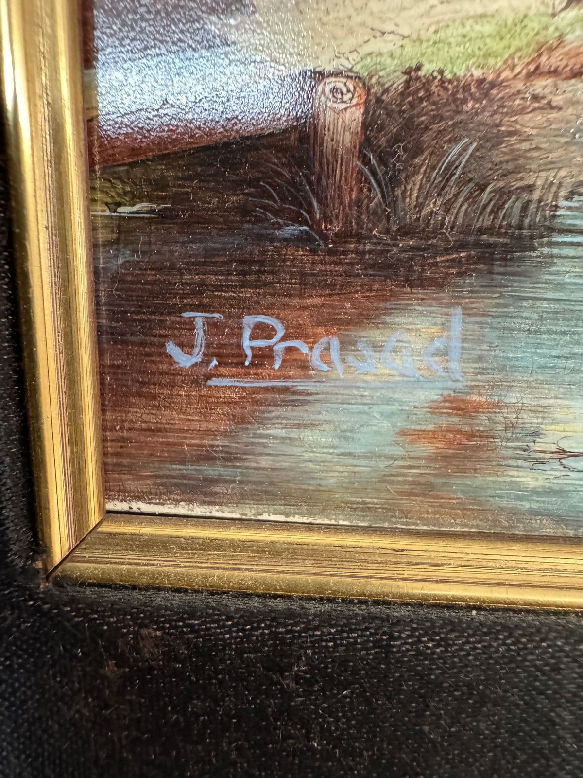 Jaggu Prasad Realist Master Oil on Board Original Painting, Signed - Thumbnail 4