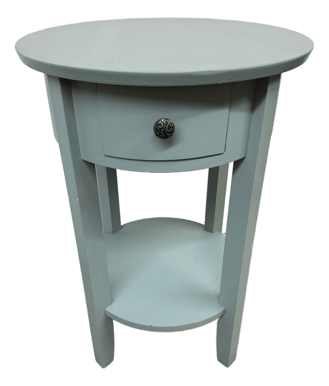 Transitional Aque Side Table With Drawer - Thumbnail 2