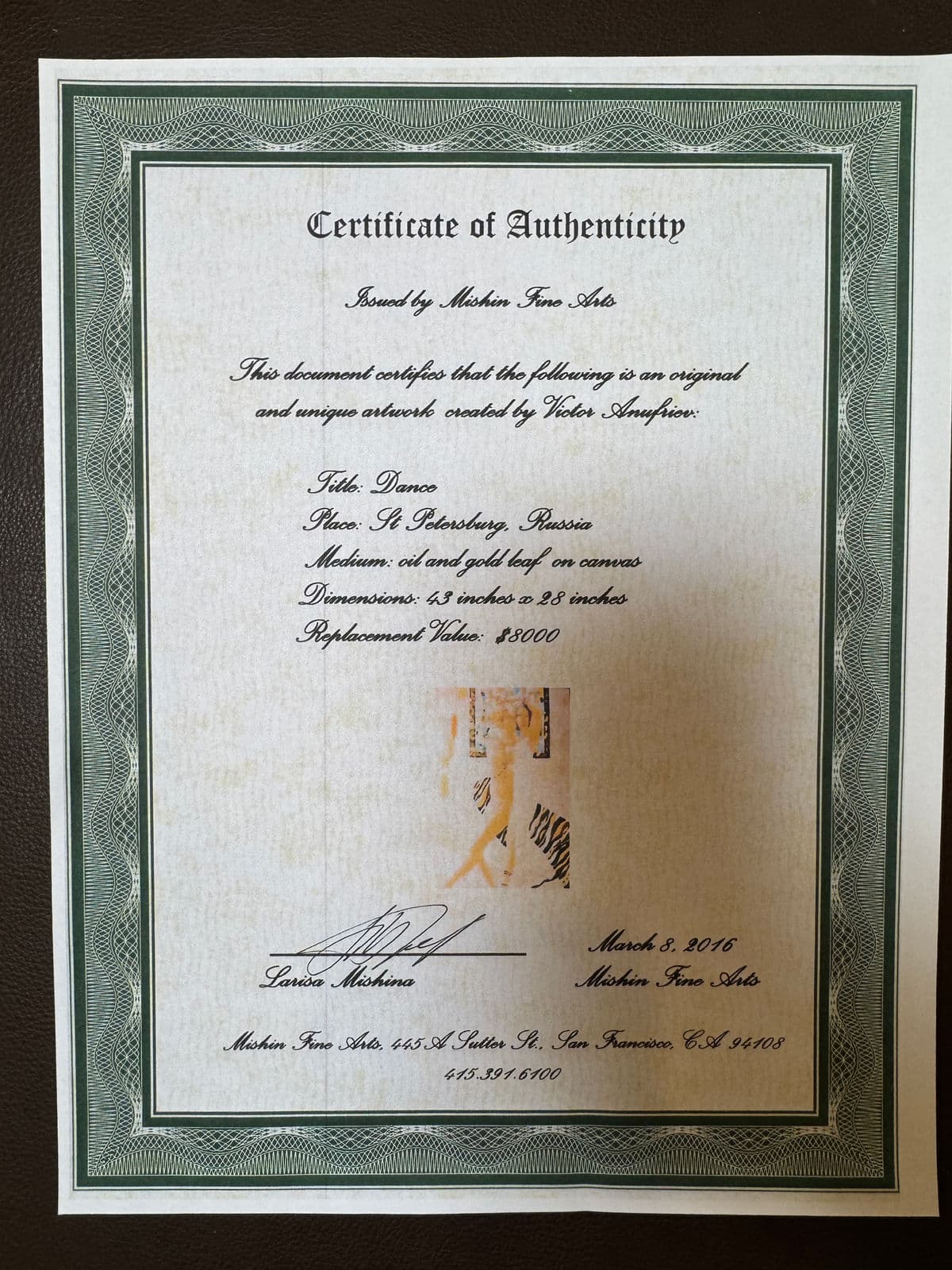 Victor Anufriev "Dance" Original Artwork, Certificate - Thumbnail 13