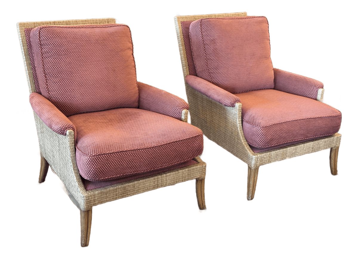 Orlando Diaz-Azcuy Collection for McGuire-Baker Furniture Lounge Chairs, Pair - Thumbnail 2