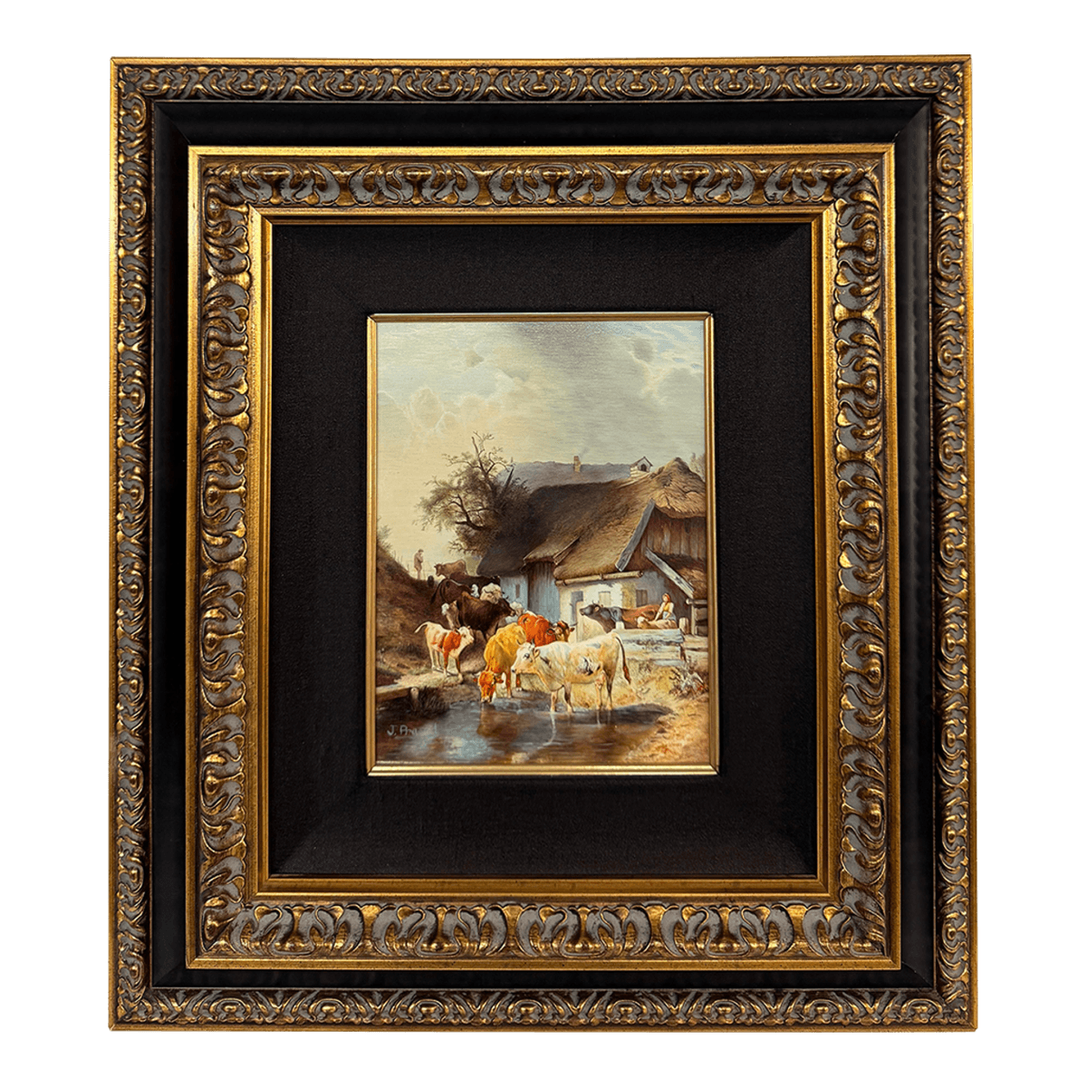 Jaggu Prasad Realist Master Oil on Board Original Painting, Signed - Thumbnail 2