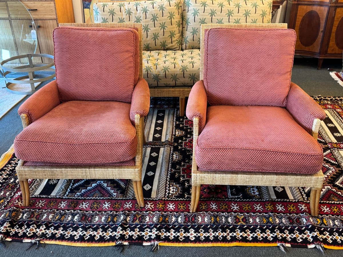 Orlando Diaz-Azcuy Collection for McGuire-Baker Furniture Lounge Chairs, Pair - Thumbnail 3