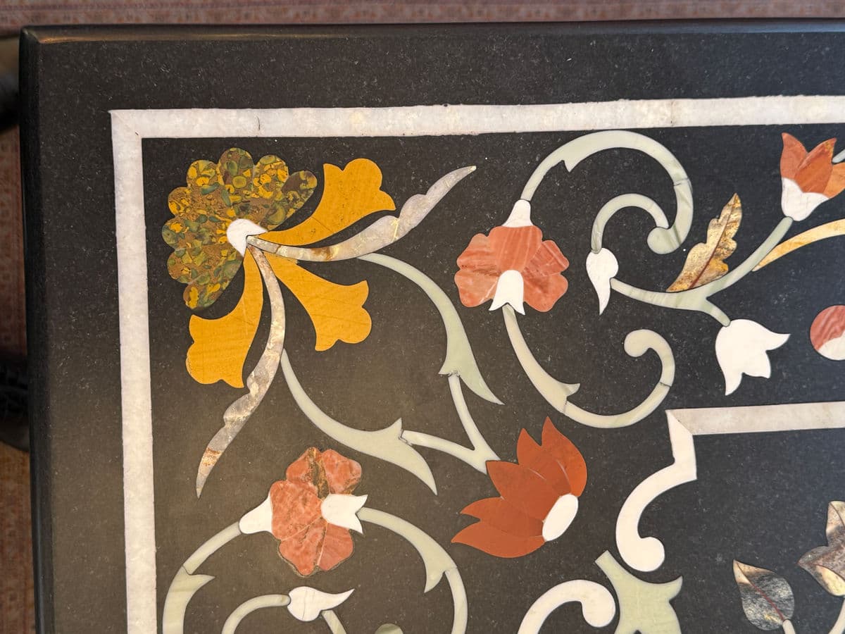 Pietra Dura + Wrought Iron in/Outdoor Table - Thumbnail 6