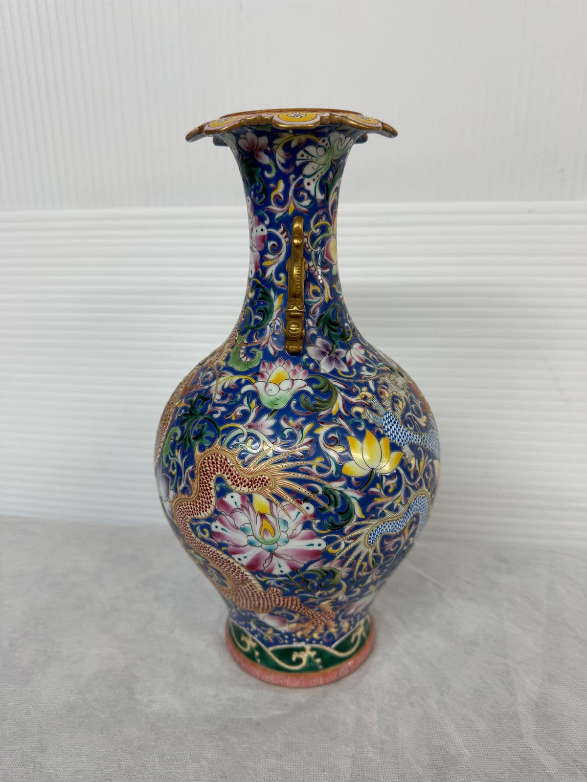 Antique Chinese Cloisonne Haitangzun Vases, Pair - Thumbnail 9