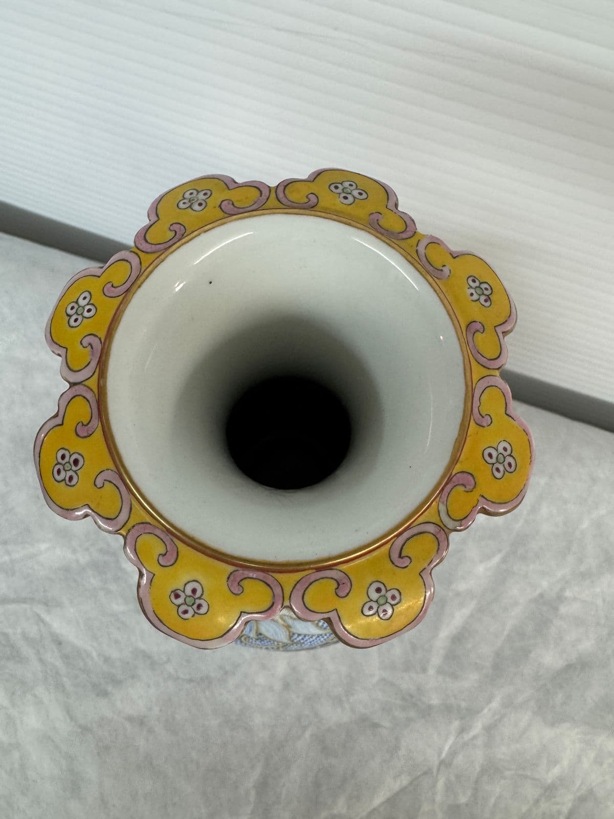 Antique Chinese Cloisonne Haitangzun Vases, Pair - Thumbnail 6