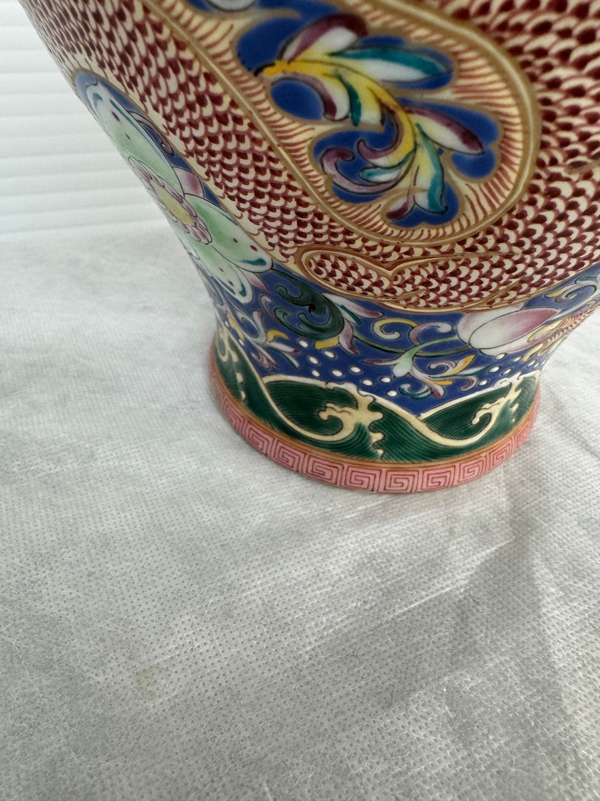 Antique Chinese Cloisonne Haitangzun Vases, Pair - Thumbnail 12