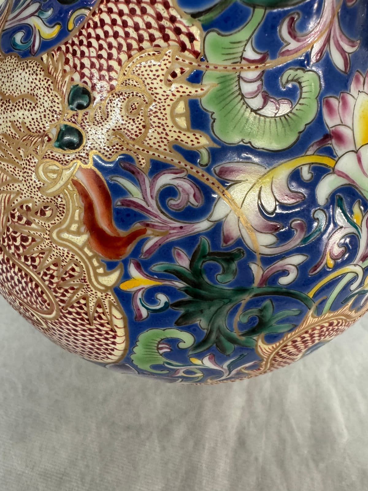 Antique Chinese Cloisonne Haitangzun Vases, Pair - Thumbnail 13