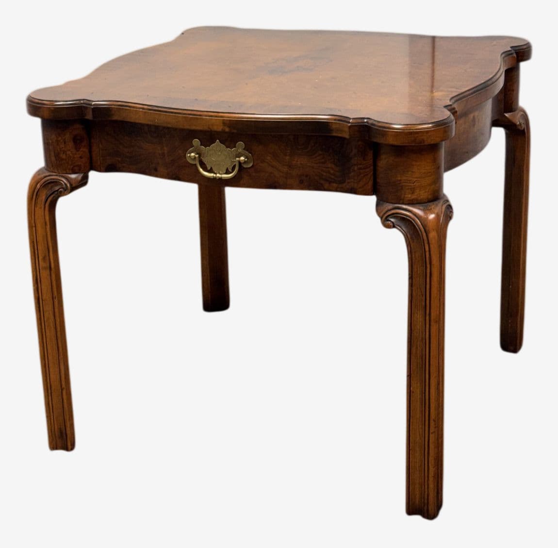 French Provincial Revival Style Side Table + Brass Pull Drawer by Hekman - Image 1