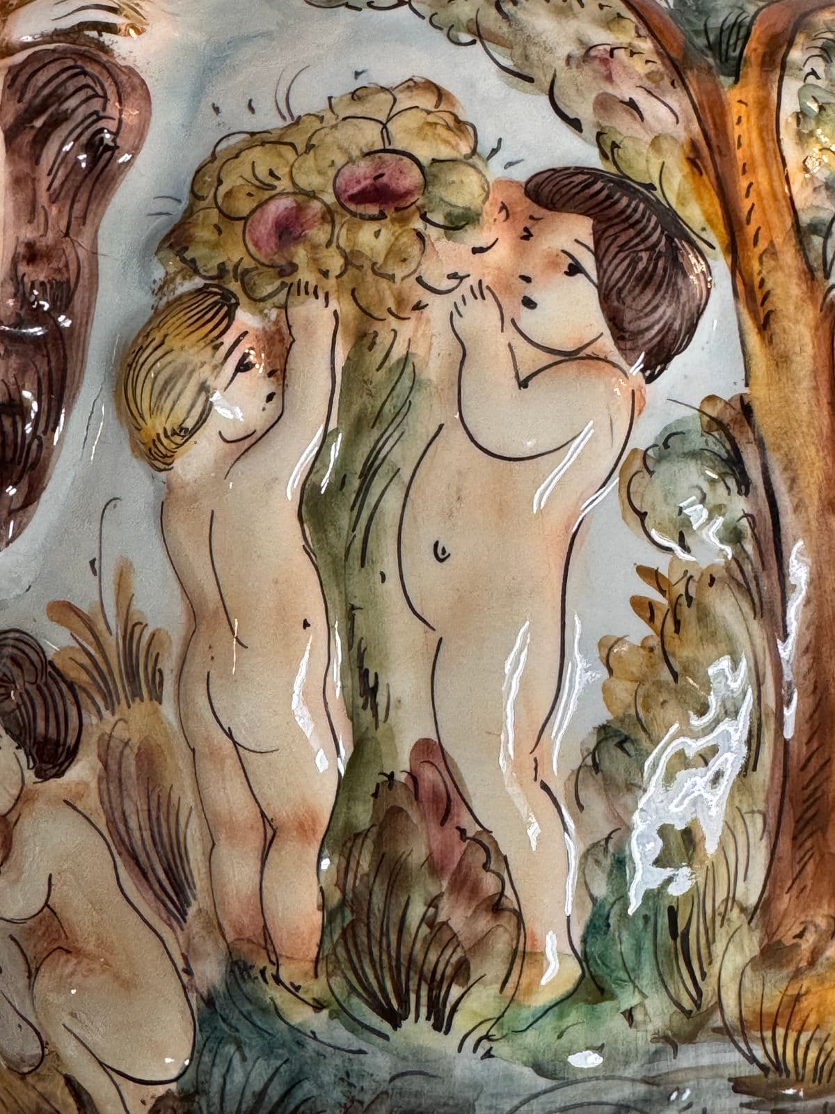 Capodimonte Italian Hand Painted Porcelain Urn - Thumbnail 11