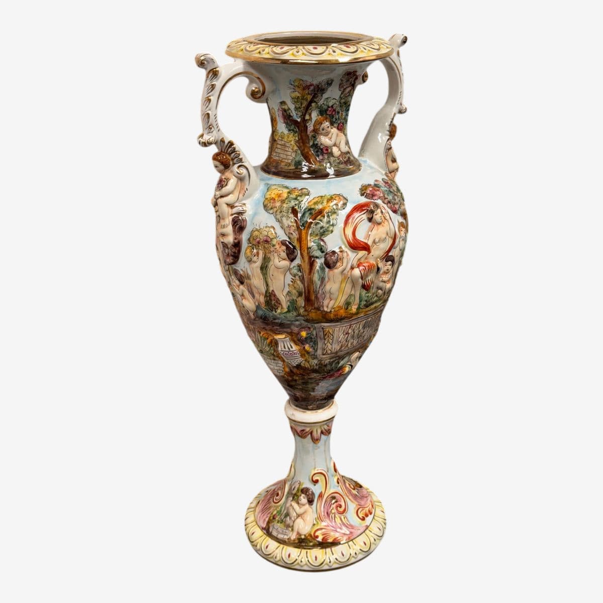 Capodimonte Italian Hand Painted Porcelain Urn - Image 1