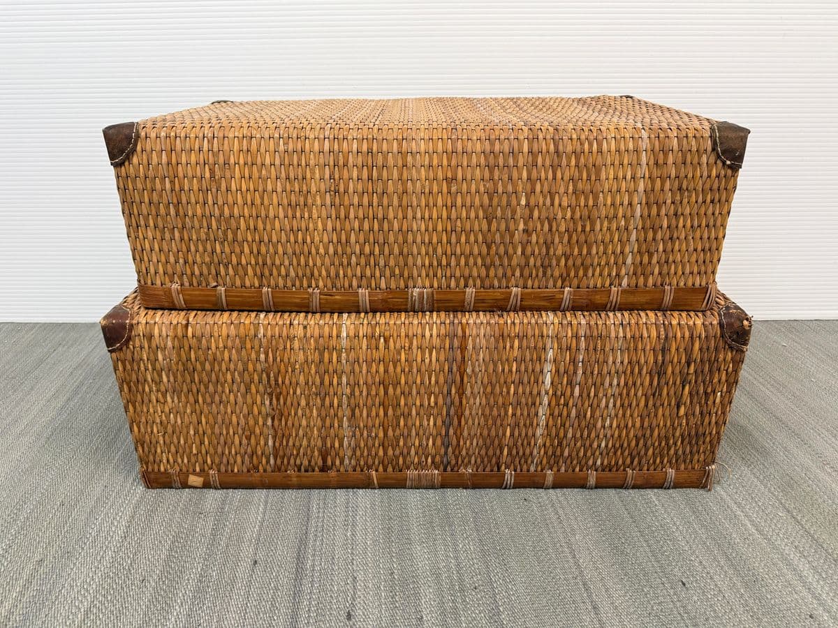 Antique Woven Storage Boxes, Pair - Thumbnail 4