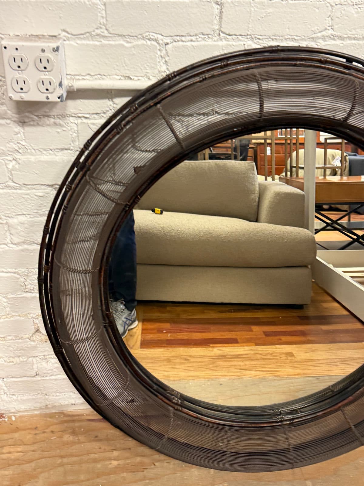 Interlude Home Sculptural Metal Wire Round Wall Mirror - Thumbnail 12