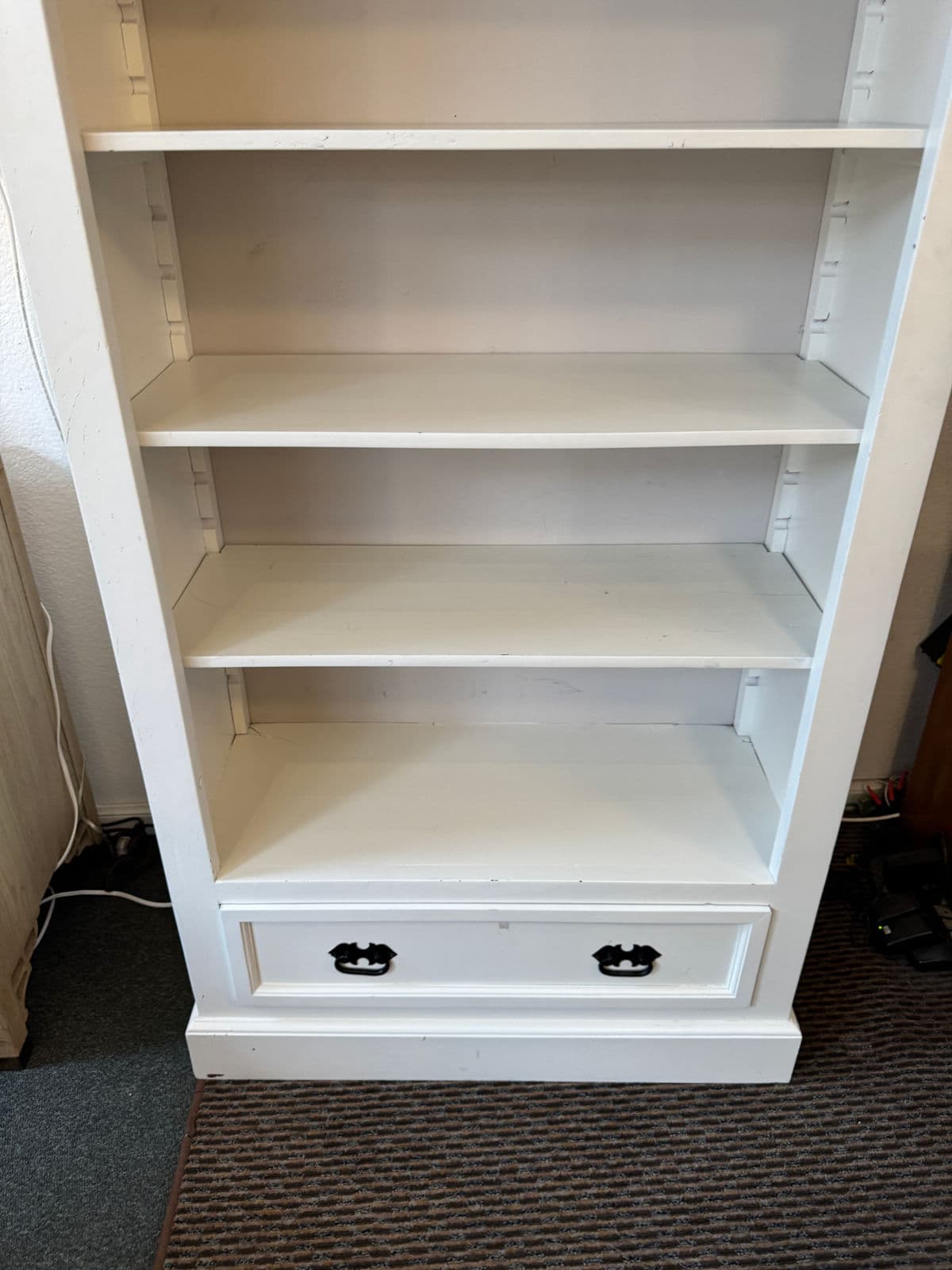 Contemporary Bookshelf With Drawer, White - Thumbnail 7