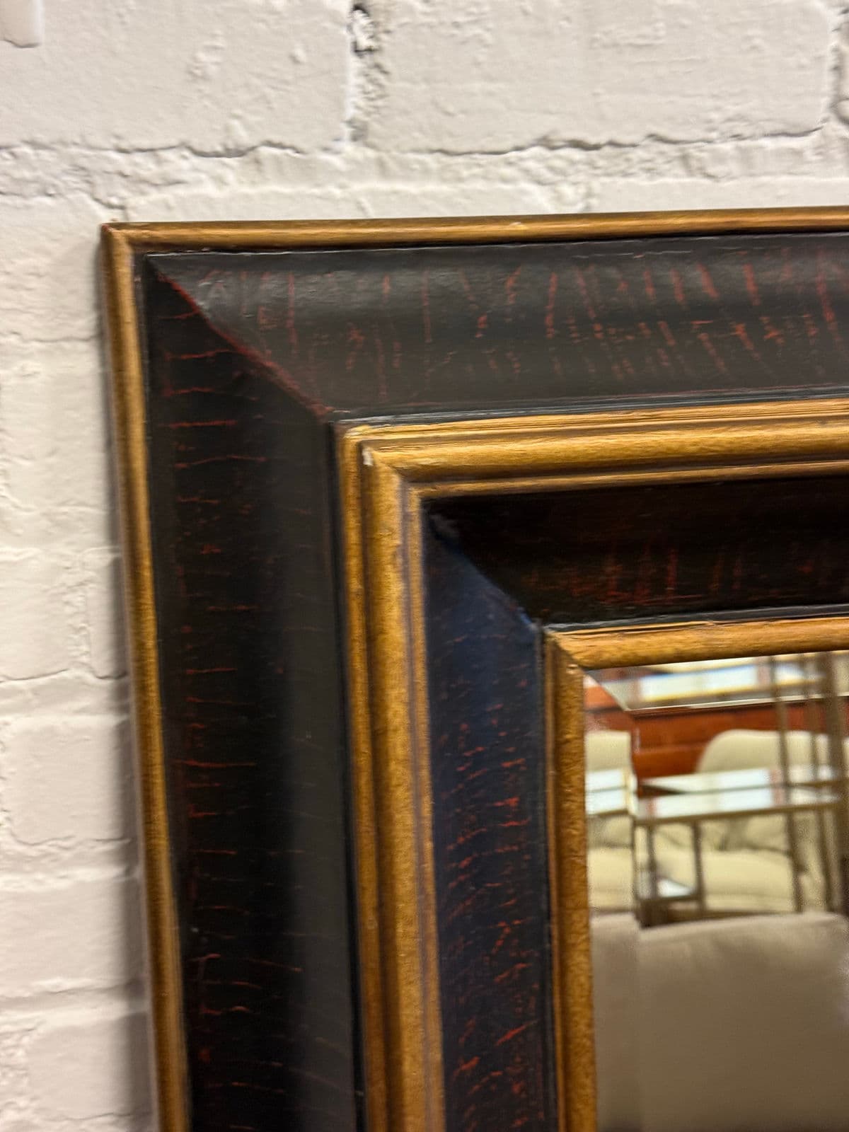 Interlude Home Plantation-Style Texturized Full-Length Mirror, Late 20th Century - Thumbnail 3