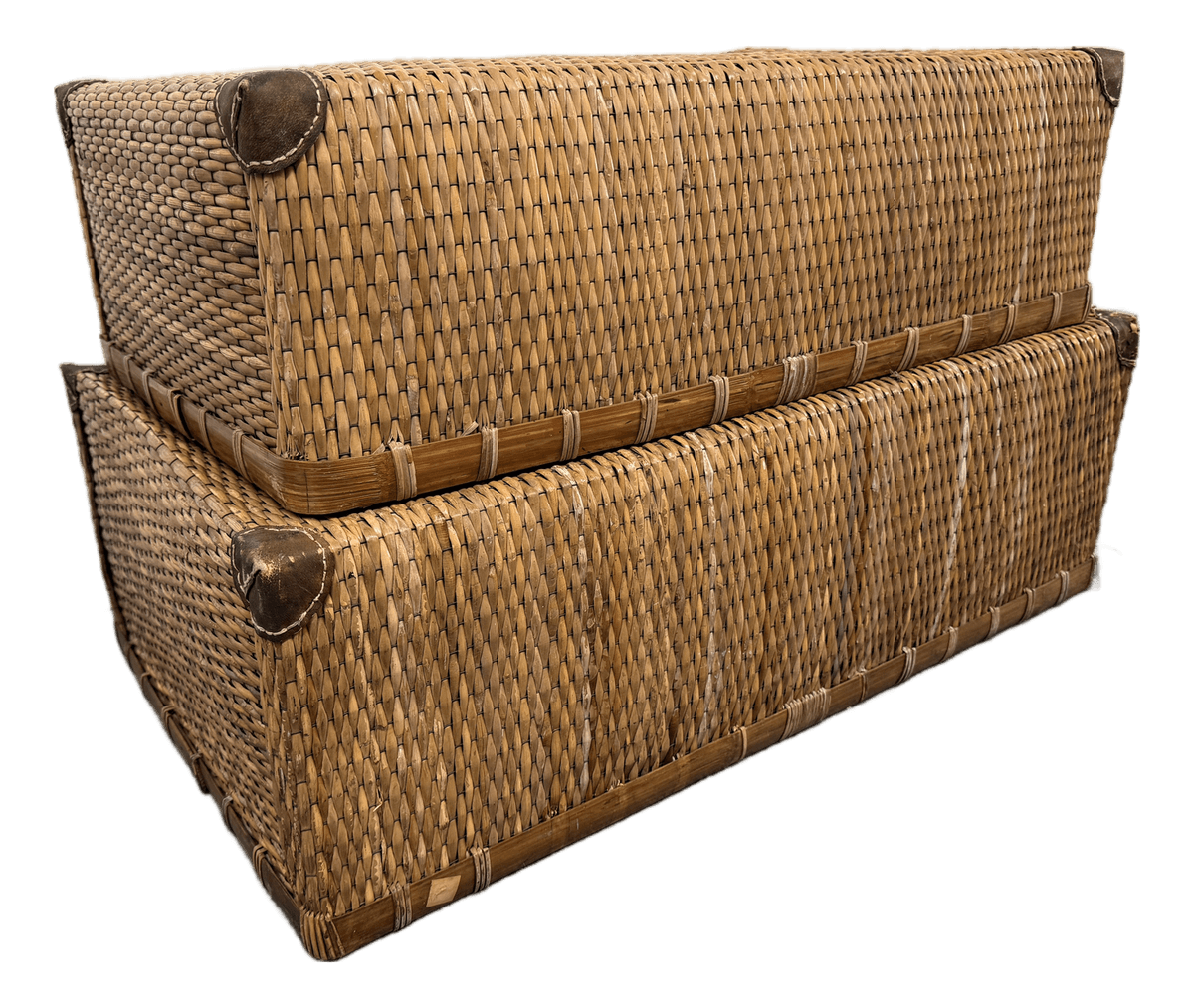 Antique Woven Storage Boxes, Pair - Thumbnail 2