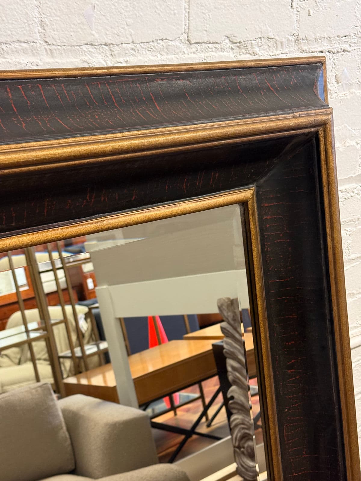 Interlude Home Plantation-Style Texturized Full-Length Mirror, Late 20th Century - Thumbnail 4