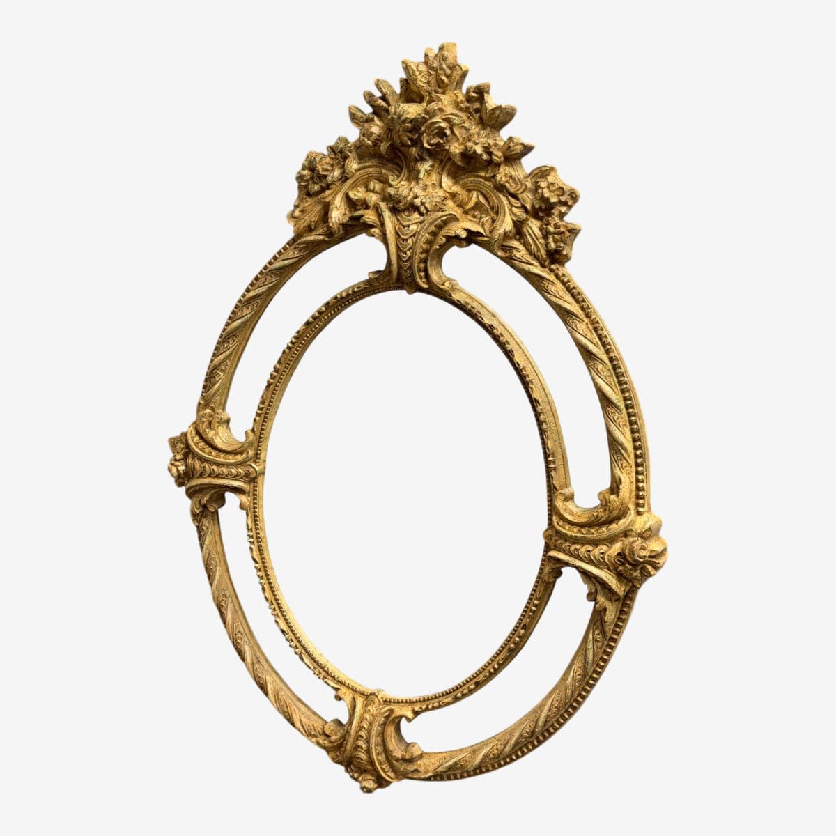 French Giltwood Cushion Wall Mirror - Image 1