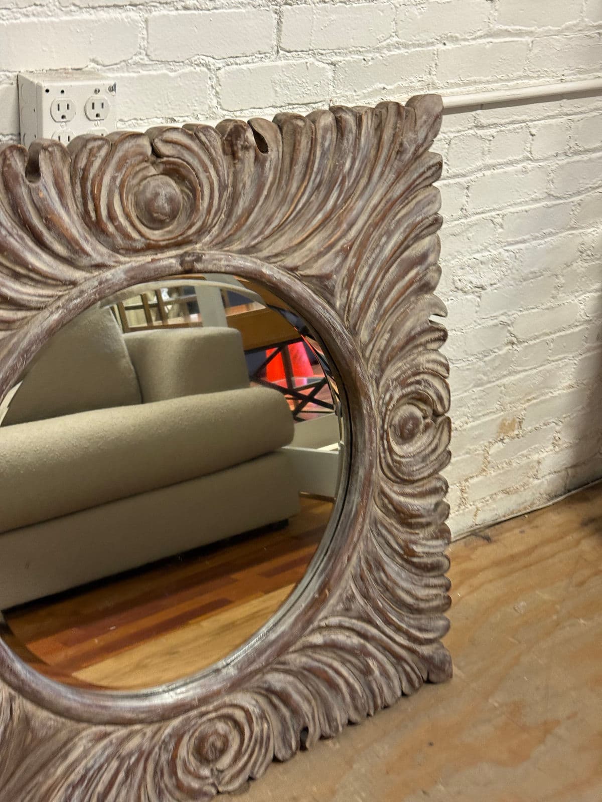 Heavily Textured Beveled Wall Mirror - Thumbnail 6