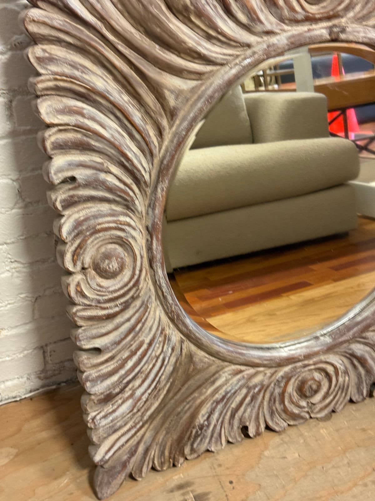 Heavily Textured Beveled Wall Mirror - Thumbnail 4