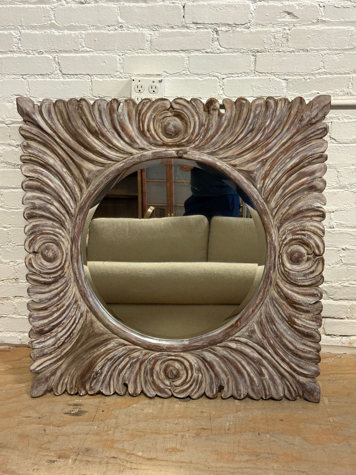 Heavily Textured Beveled Wall Mirror - Thumbnail 3