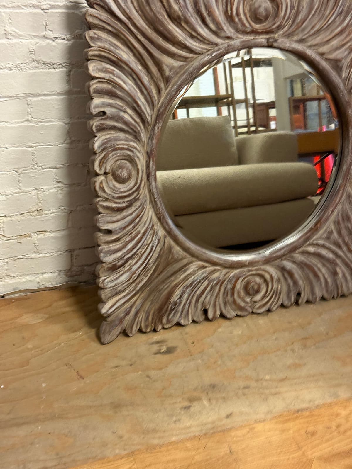 Heavily Textured Beveled Wall Mirror - Thumbnail 8