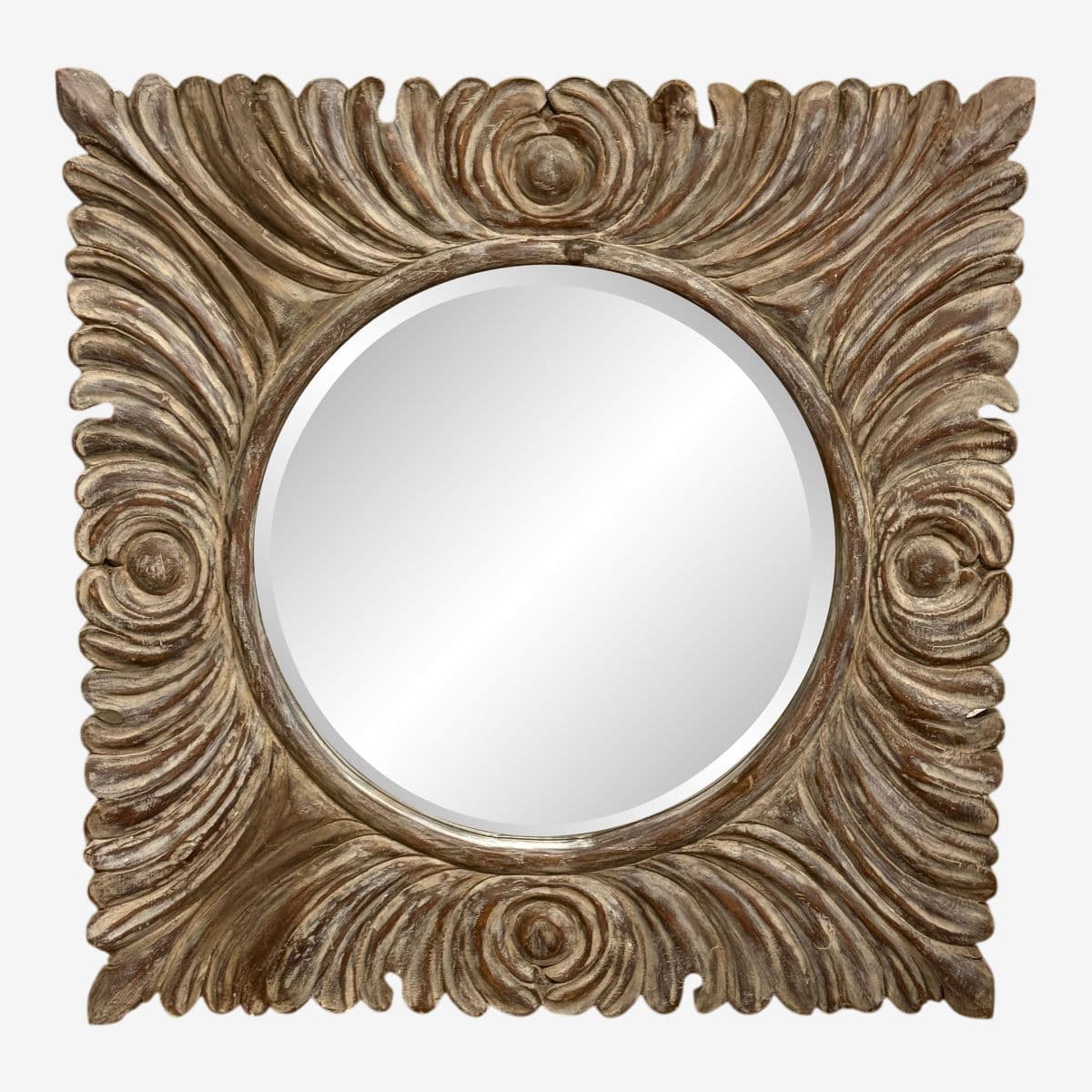 Heavily Textured Beveled Wall Mirror - Image 1