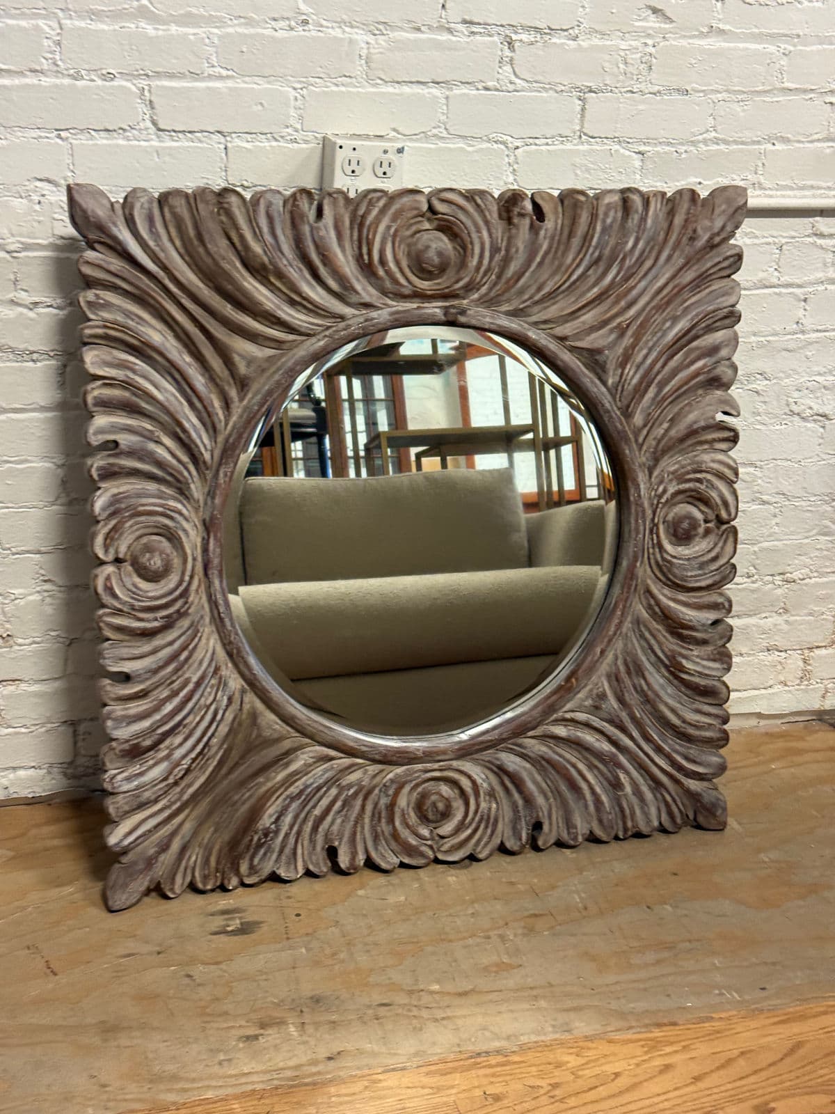 Heavily Textured Beveled Wall Mirror - Thumbnail 11