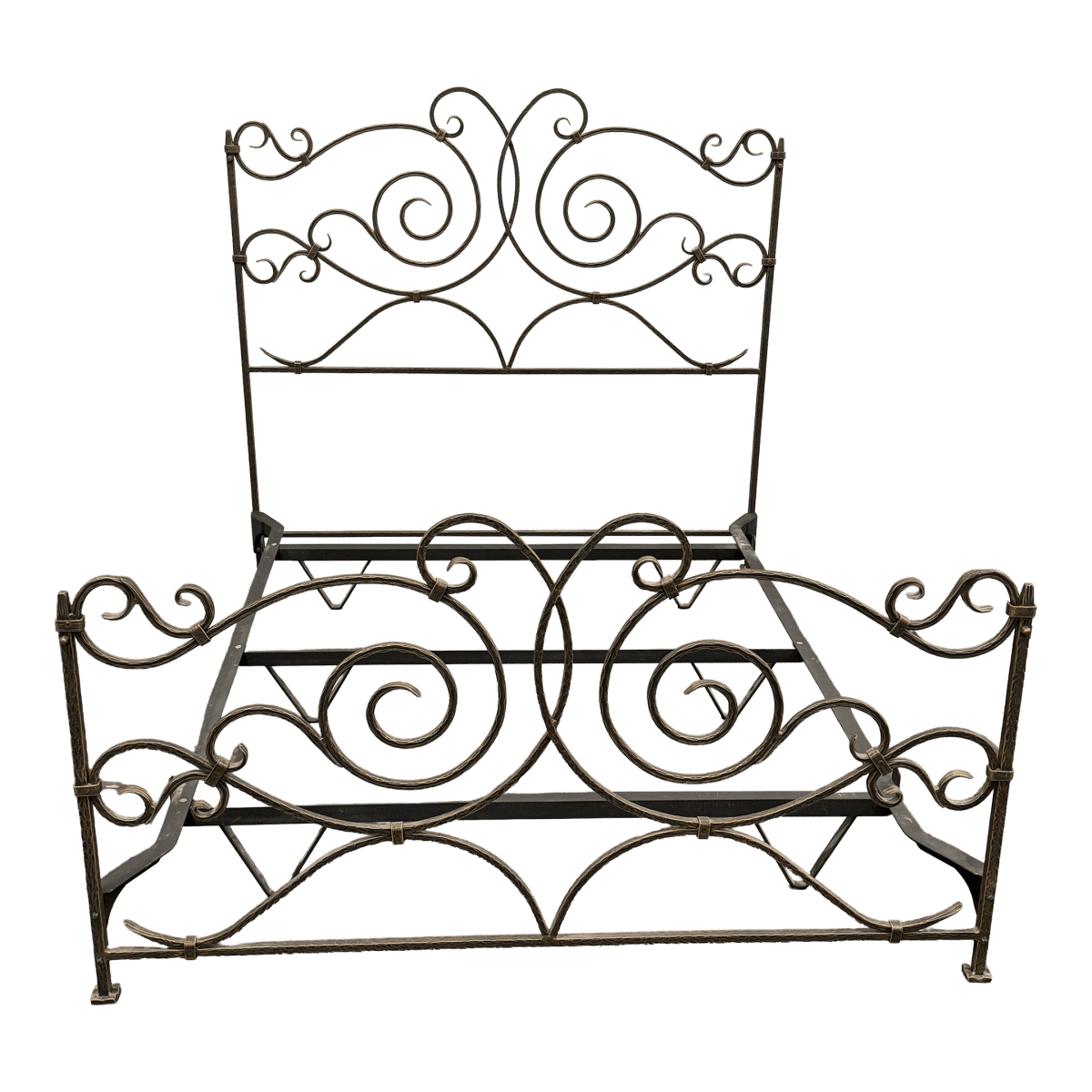 Full Size Claudio Rayes Wrought Iron Bed Frame, Model 20 - Thumbnail 2