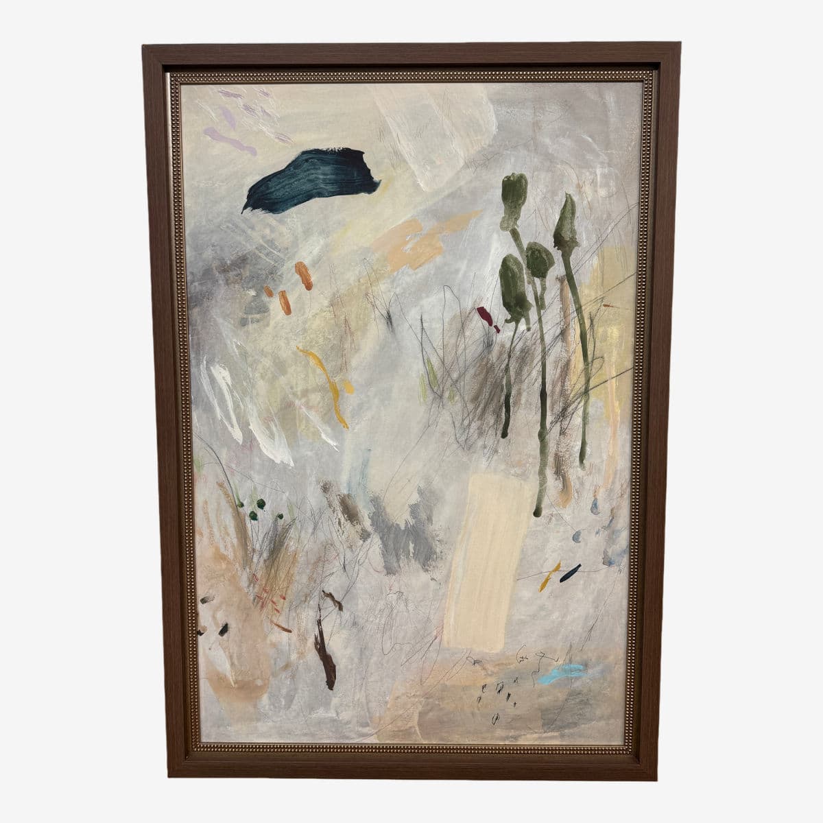 Amethyst Home Flat White Abstract Print, Framed - Image 1