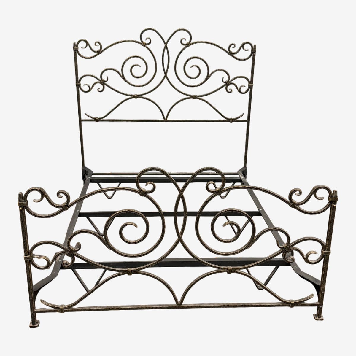 Full Size Claudio Rayes Wrought Iron Bed Frame, Model 20 - Image 1