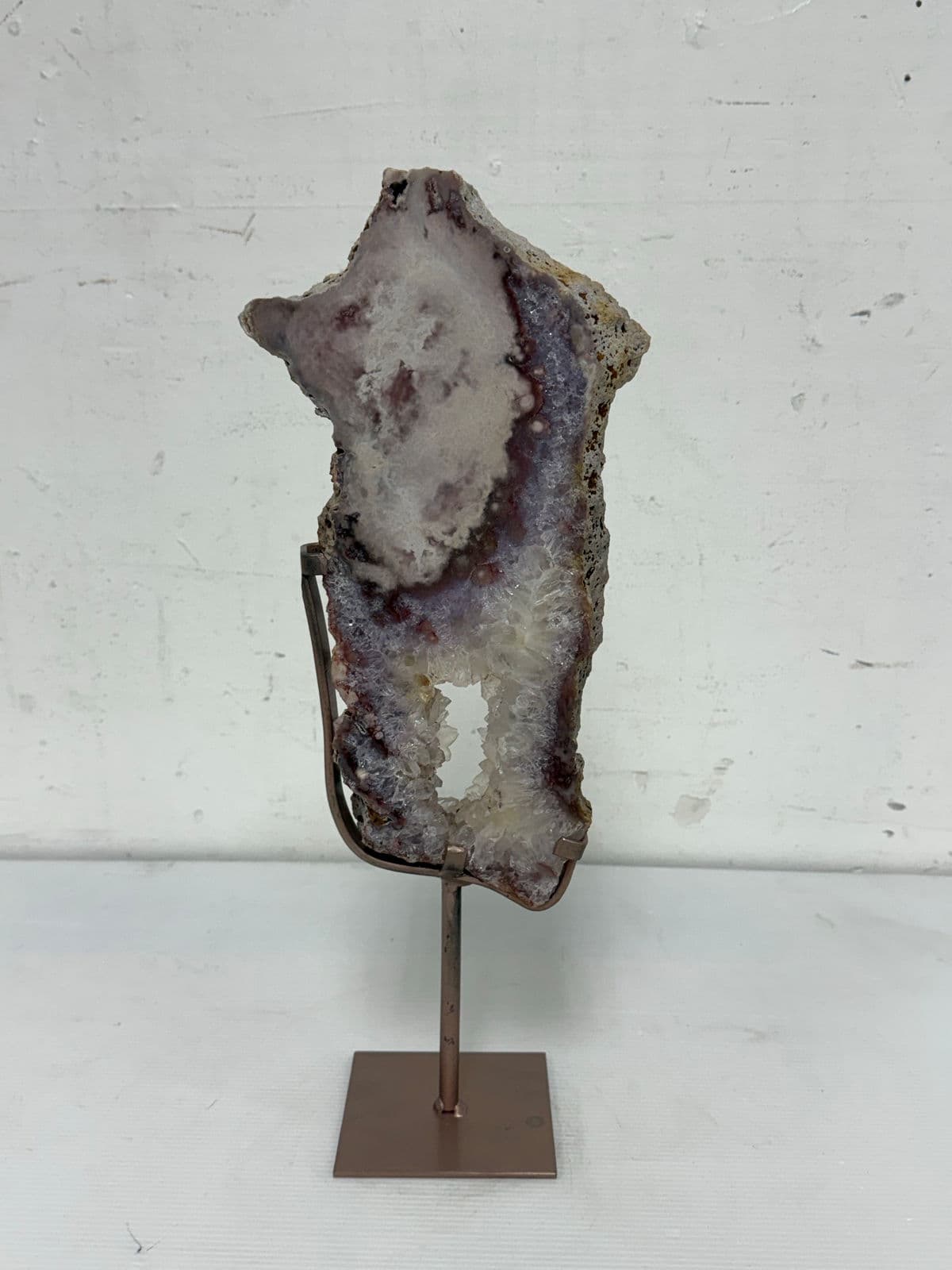 Pink Amethyst Geode Slice on Stand - Thumbnail 3