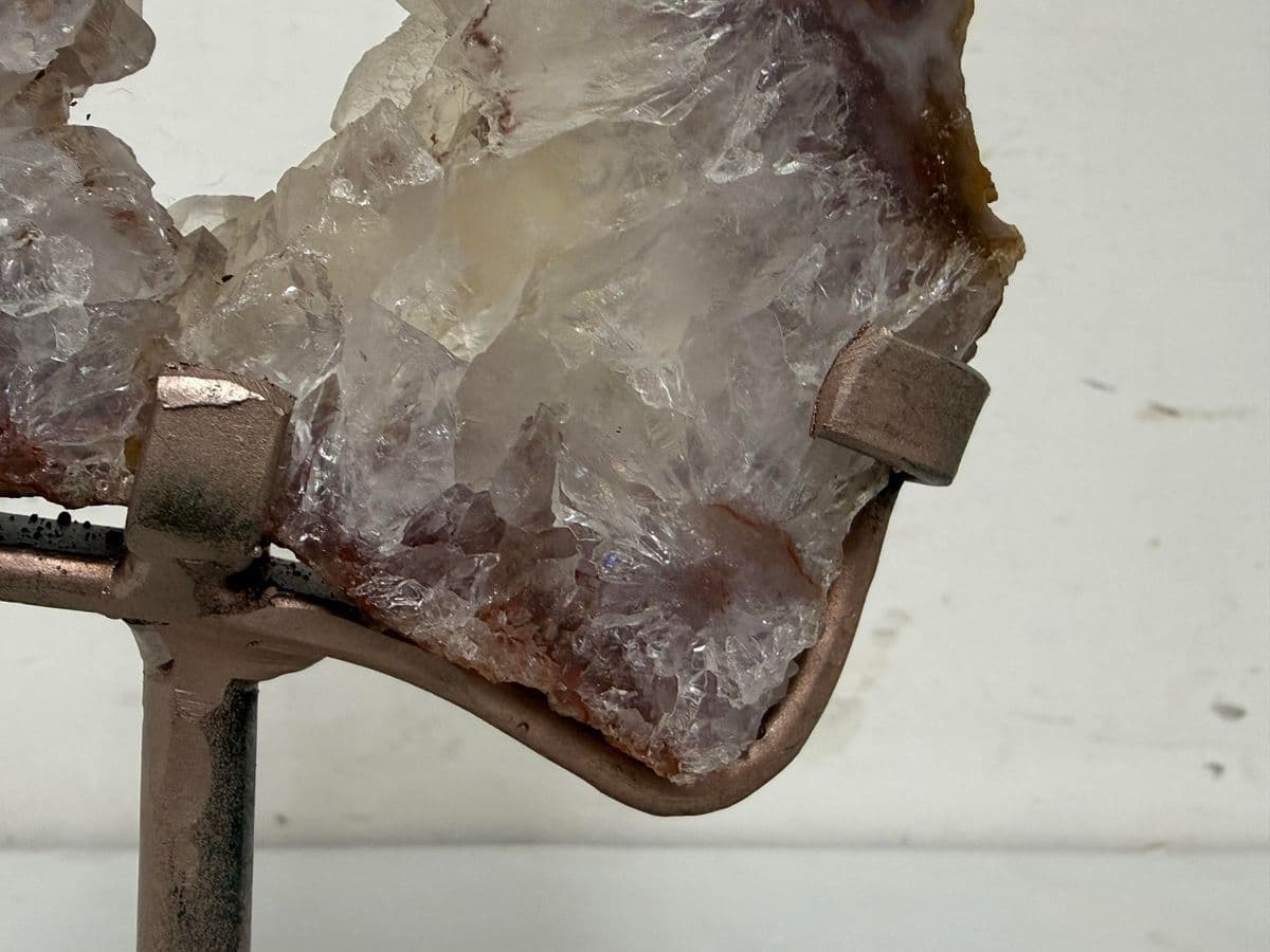 Pink Amethyst Geode Slice on Stand - Thumbnail 12