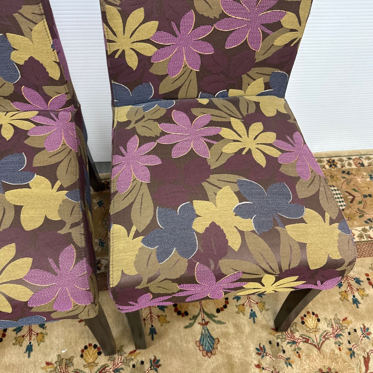 Floral Print Side Dining Side Chairs, Pair - Thumbnail 6