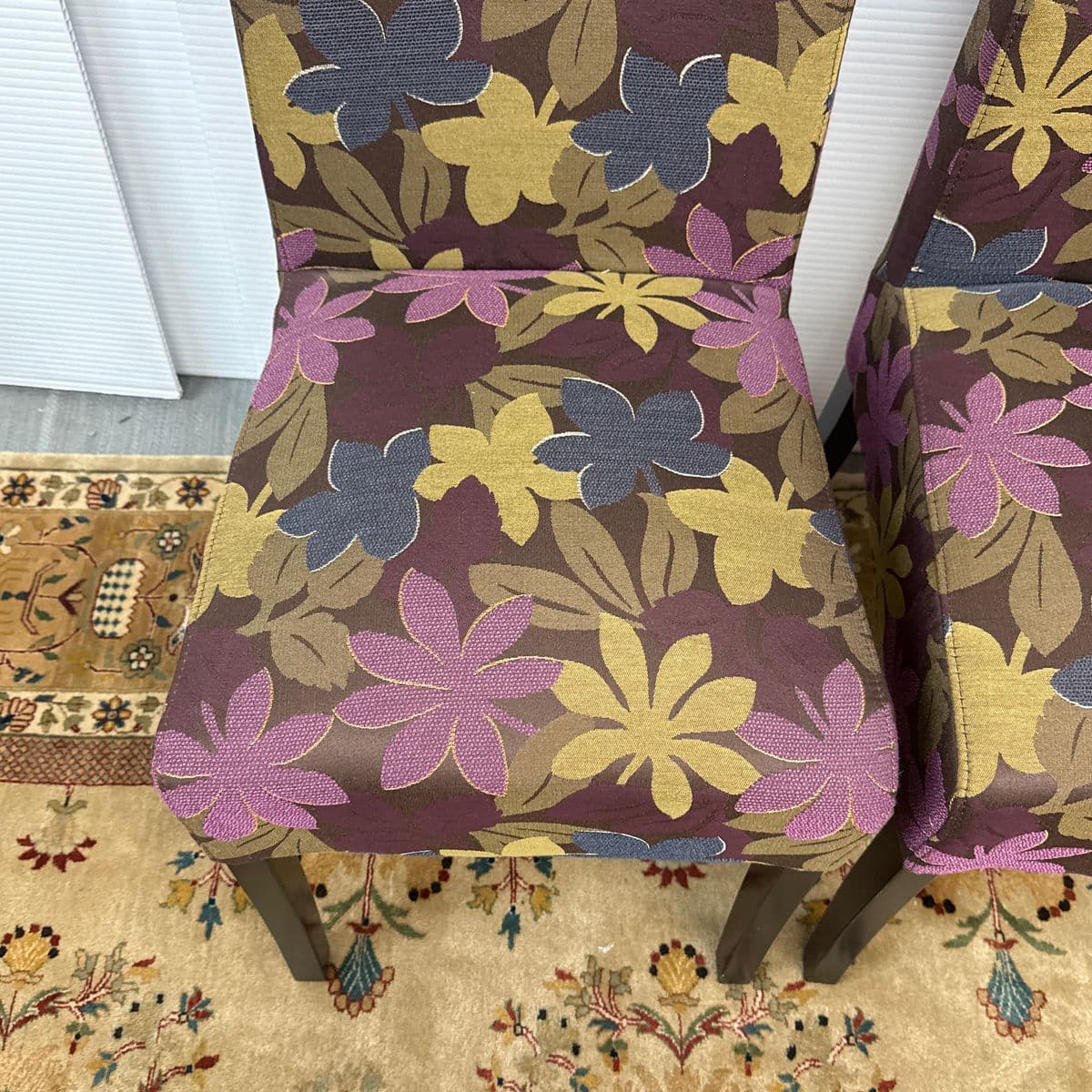 Floral Print Side Dining Side Chairs, Pair - Thumbnail 5