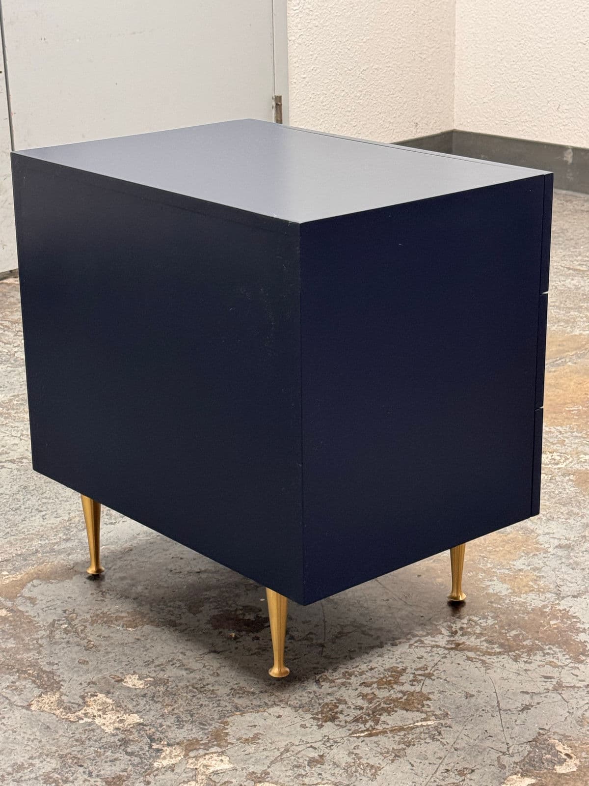 Brownstone Audrey Rattan Handle Navy Nightstand - Thumbnail 8