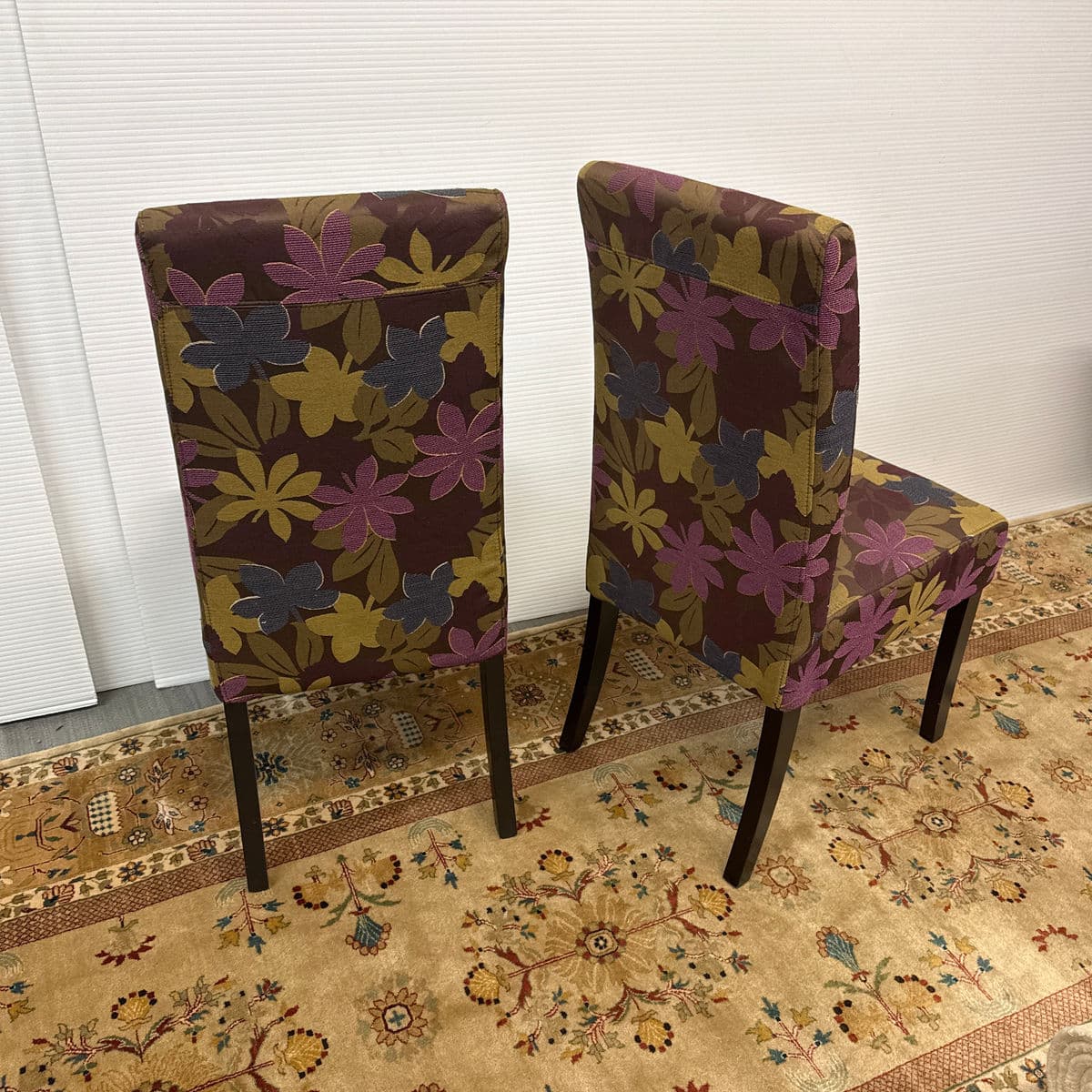 Floral Print Side Dining Side Chairs, Pair - Thumbnail 10